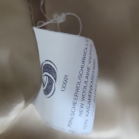 Vintage Menuetto Caramel Cream Cashmere Blend wool hooded Coat Measures L-XL - Picture 8 of 13